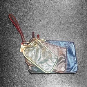 🆕 🥀Free People Vintage Glitter 3 Clutch Bangle Wristlet Bags NWT💐